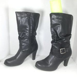 Arizona Jean Company Buckle Detail Heeled Boots Black Size 8